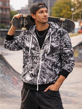 Fly Racewear Victory Black and White Graphic Hoodie